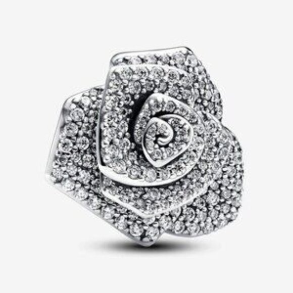 Sparkling Rose in Bloom Oversized Charm - Picture 1 of 6